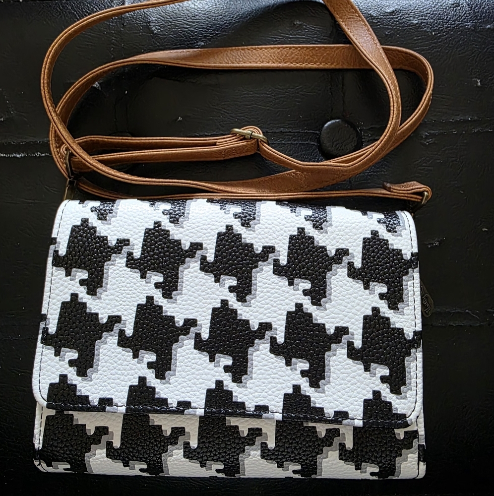 Thirty-One Stylish Black and White Houndstooth Women's Bag